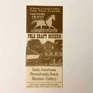 Vintage Folk Craft Museum Pennsylvania Dutch Gallery  Travel Brochure Americana